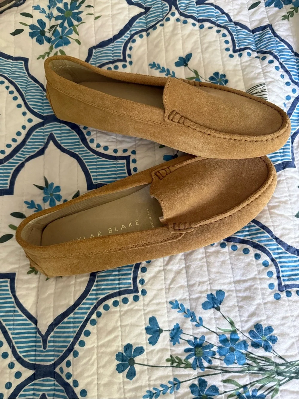Suede Slip-On Loafers — Tan
